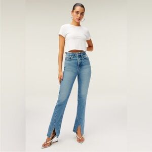 Good American Good Boy Twisted Slit Jeans
